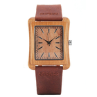 Water Resistant 22mm Wooden Wrist Watch 3ATM Square Face Wooden Watches