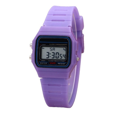 36mm OEM Purple Silicone Watch 24cm Quartz Japan Movt Womens Watch