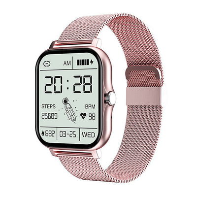 Blood Pressure Sporty Smart Watch 5ATM Pink Smart Watch Waterproof