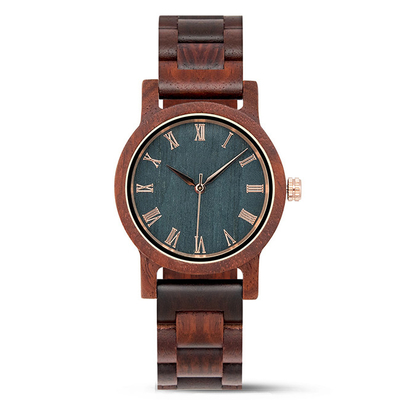 3ATM Wooden Wrist Watch 44mm Water Resistant Quartz Wooden For Men